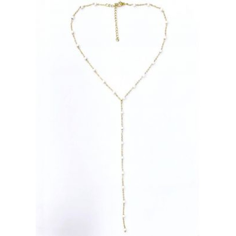 Kostibas 1013-703XL, Κολιέ, Ατσάλι, Χρυσό/Λευκό