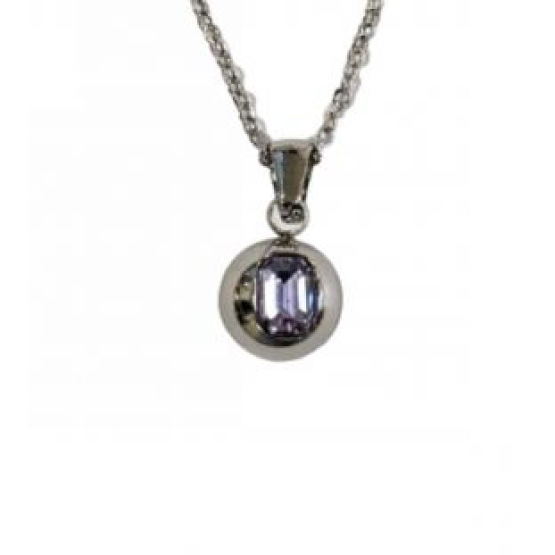 Kostibas 1013-762AJ, Κολιέ, Ατσάλι, Μοτίφ, Ασημί/Μωβ