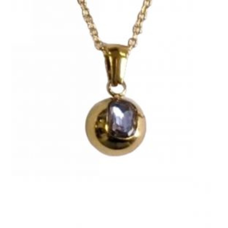 Kostibas 1013-762XJ, Κολιέ, Ατσάλι, Μοτίφ, Χρυσό/Μωβ