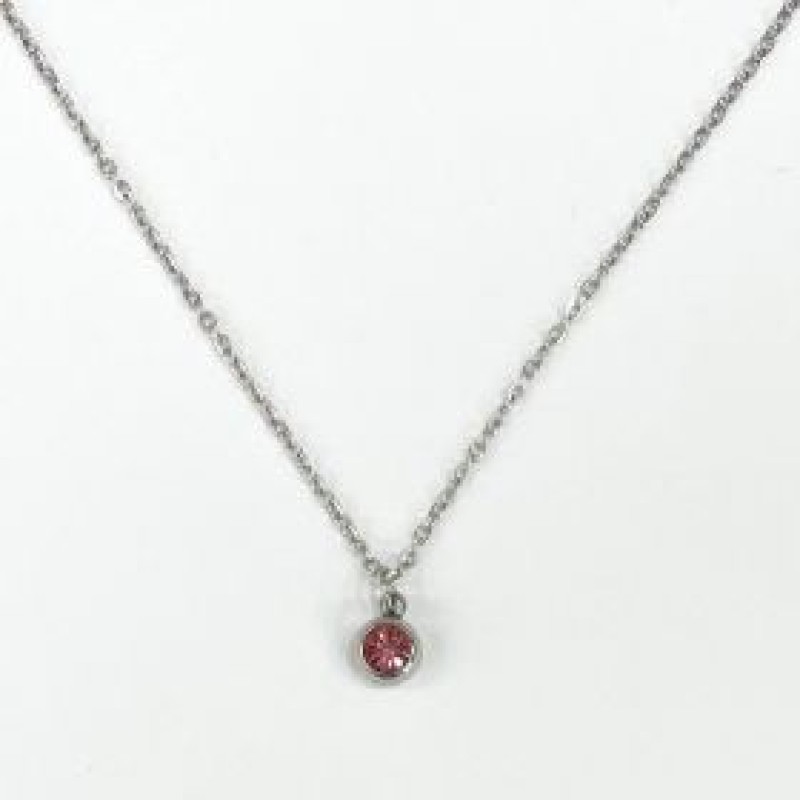 Kostibas 1013-690AF, Κολιέ, Ατσάλι, Μοτίφ, Ασημί/Φούξια