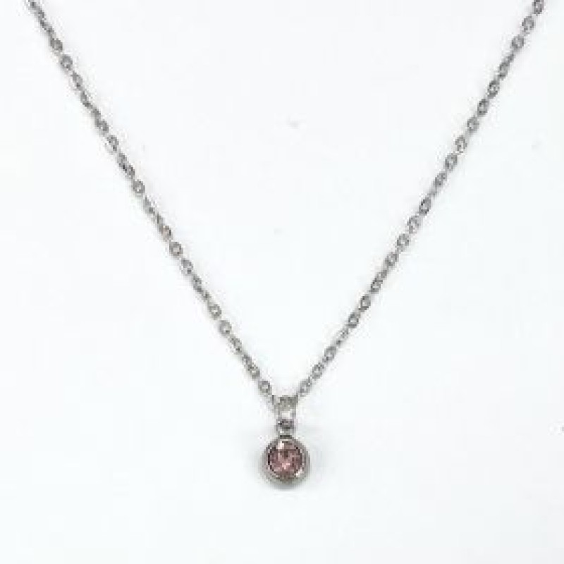 Kostibas 1013-690AR, Κολιέ, Ατσάλι, Μοτίφ, Ασημί/Ροζ