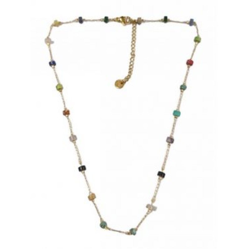 Kostibas 1013-680XO, Κολιέ, Ατσάλι, Χρυσό/Πολύχρωμο