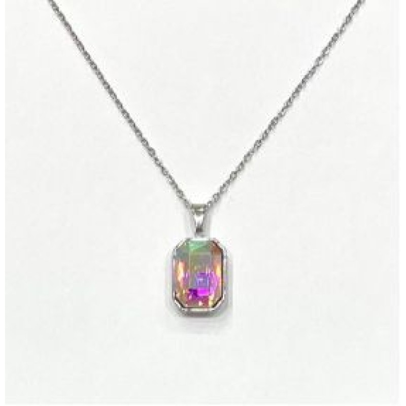 Kostibas 1013-691A1, Κολιέ, Ατσάλι, Μοτίφ, Ασημί/Ιριδίζον