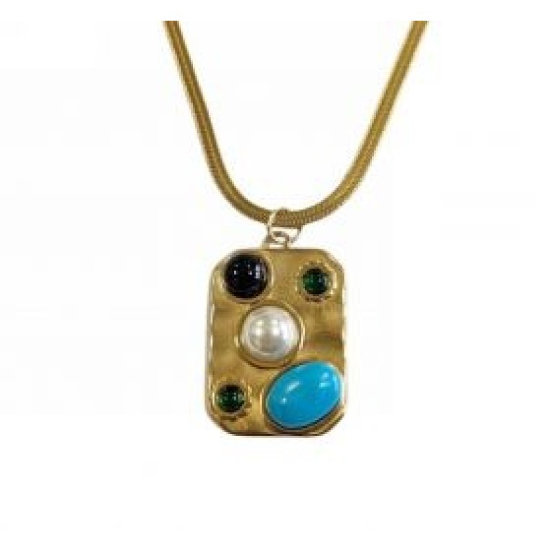 Kostibas 1013-607X, Κολιέ, Ατσάλι, Μοτίφ, Χρυσό