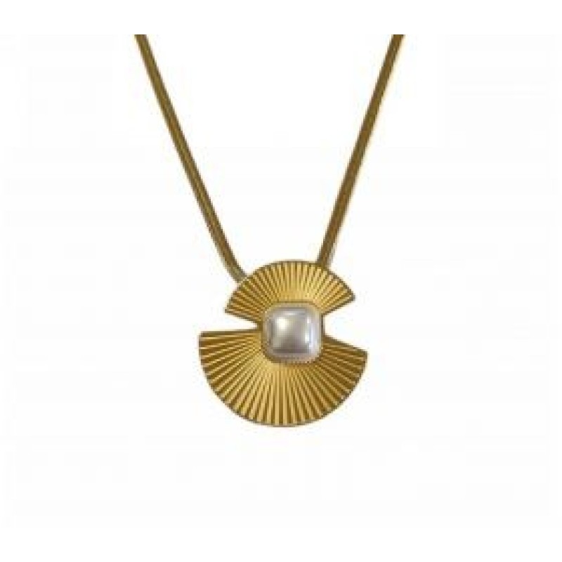 Kostibas 1013-605XL, Κολιέ, Ατσάλι, Μοτίφ, Χρυσό/Λευκό