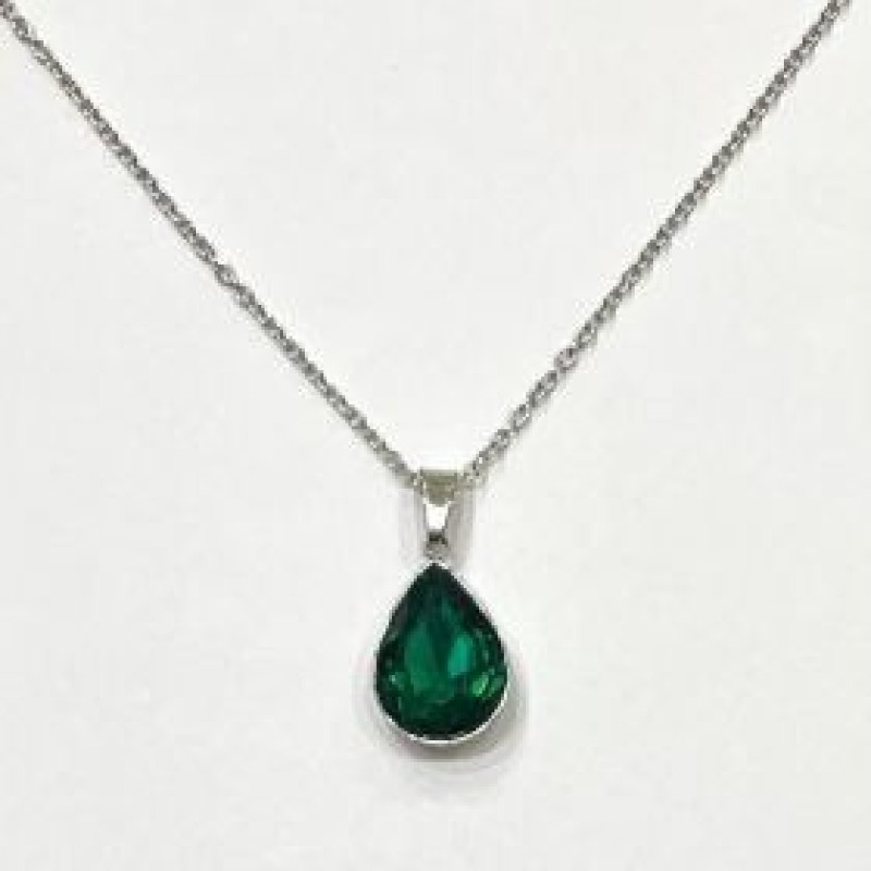 Kostibas 1013-692AP, Κολιέ, Ατσάλι, Μοτίφ, Ασημί/Πράσινο