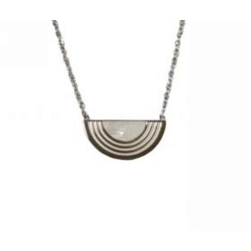 Kostibas 1013-608AL, Κολιέ, Ατσάλι, Μοτίφ, Ασημί/Λευκό