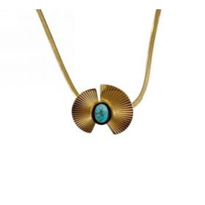 Kostibas 1013-609XD, Κολιέ, Ατσάλι, Μοτίφ, Χρυσό/Τιρκουάζ