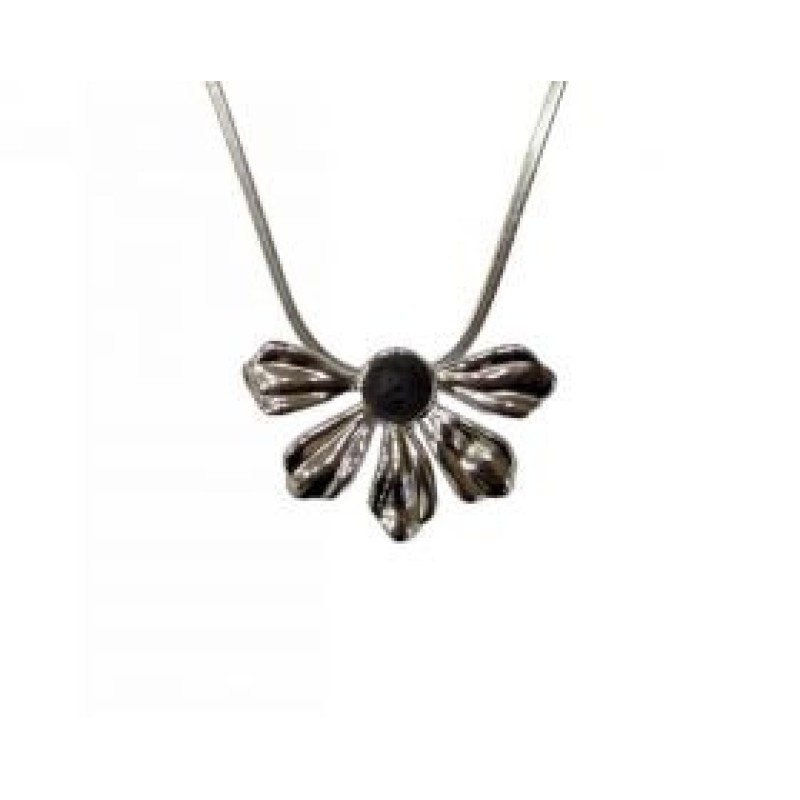 Kostibas 1013-614AA, Κολιέ, Ατσάλι, Μοτίφ, Ασημί/Μαύρο