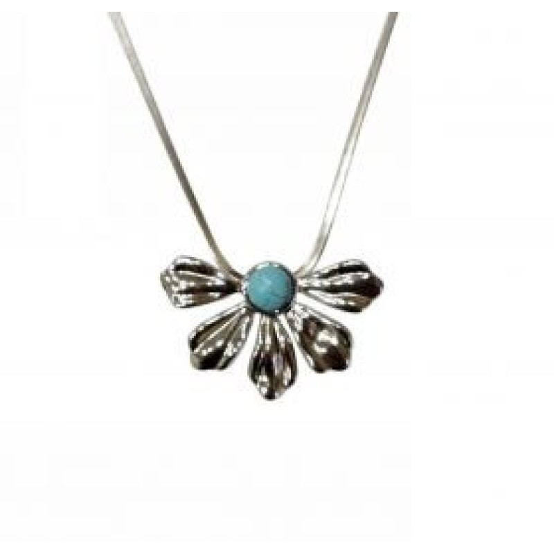 Kostibas 1013-614AD, Κολιέ, Ατσάλι, Μοτίφ, Ασημί/Τιρκουάζ