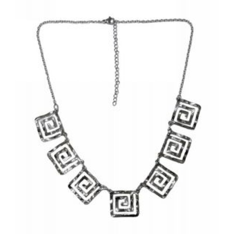 Kostibas 1013-648A, Κολιέ, Ατσάλι, Αρχαιοελληνικό, Ασημί