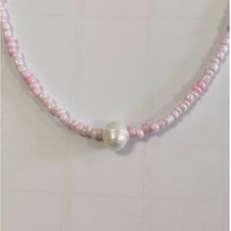 Kostibas 1013-845R, Κολιέ, Ατσάλι, Μοτίφ, Ροζ