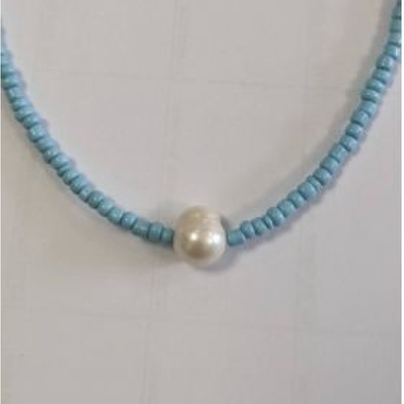 Kostibas 1013-845T, Κολιέ, Ατσάλι, Μοτίφ, Τιρκουάζ