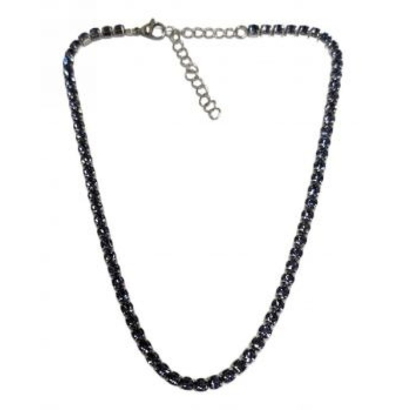 Kostibas 1013-643AJ, Κολιέ, Ατσάλι, Στρας, Ασημί/Μωβ