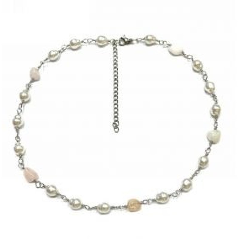 Kostibas 1012-901A4, Κολιέ, Πέρλα, Ασημί