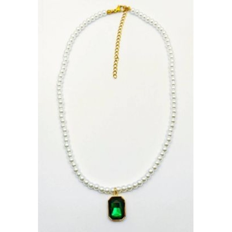 Kostibas 1022-402XP, Κολιέ, Πέρλα, Μοτίφ, Χρυσό/Πράσινο