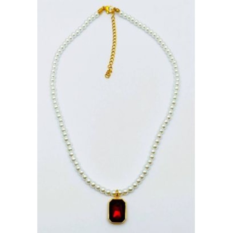 Kostibas 1022-402XU, Κολιέ, Πέρλα,  Μοτίφ, Χρυσό/Κόκκινο