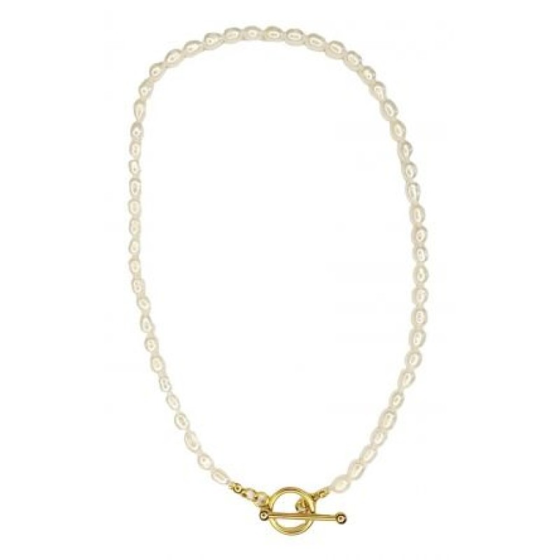 Kostibas 1013-922XD, Κολιέ, Ατσάλι, Μαργαριτάρι, Χρυσό