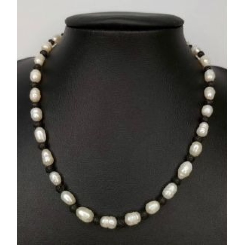 Kostibas 1014-903LA, Κολιέ, Πέτρα, Μαργαριτάρι, Λευκό