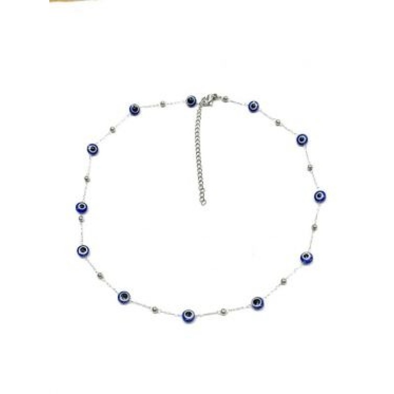 Kostibas 1013-910AB, Κολιέ, Μοτίφ, Ατσάλι, Ασημί/Μπλε