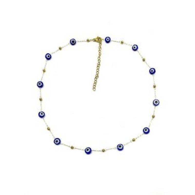 Kostibas 1013-910XB, Κολιέ, Μοτίφ, Ατσάλι, Χρυσό/Μπλε