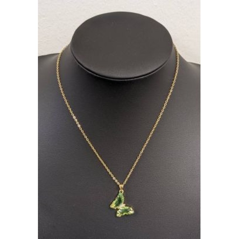 Kostibas 1013-956P, Κολιέ, Μοτίφ, Ατσάλι, Χρυσό/Πράσινο