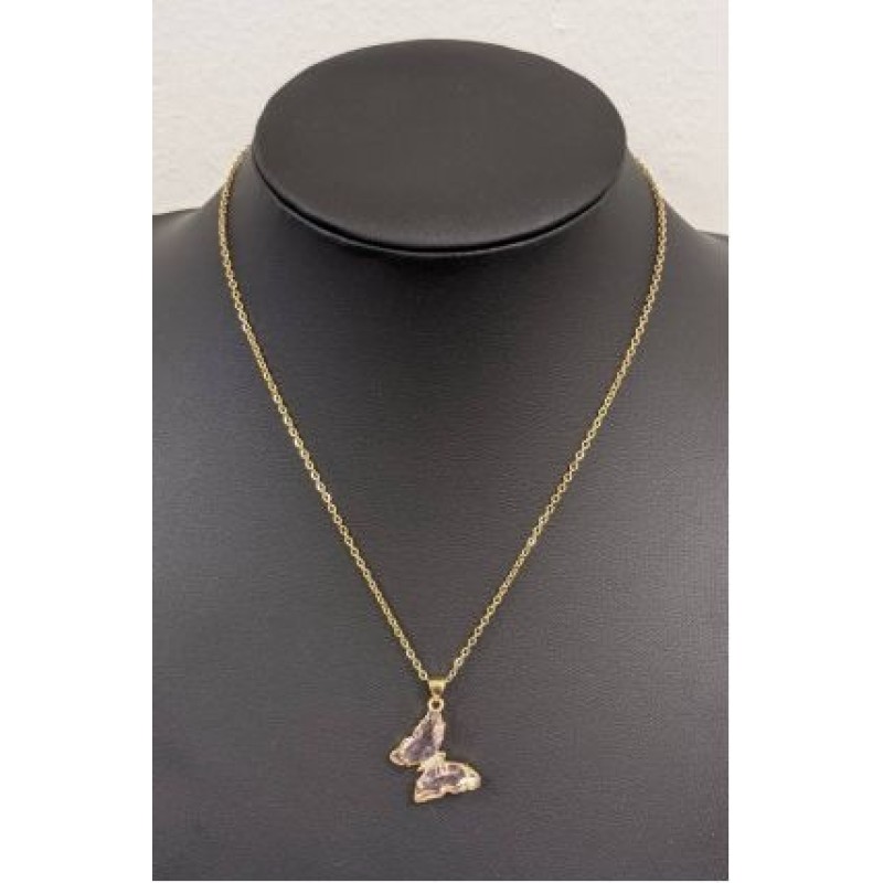 Kostibas1013-956R, Κολιέ, Μοτίφ, Ατσάλι, Χρυσό/Ροζ