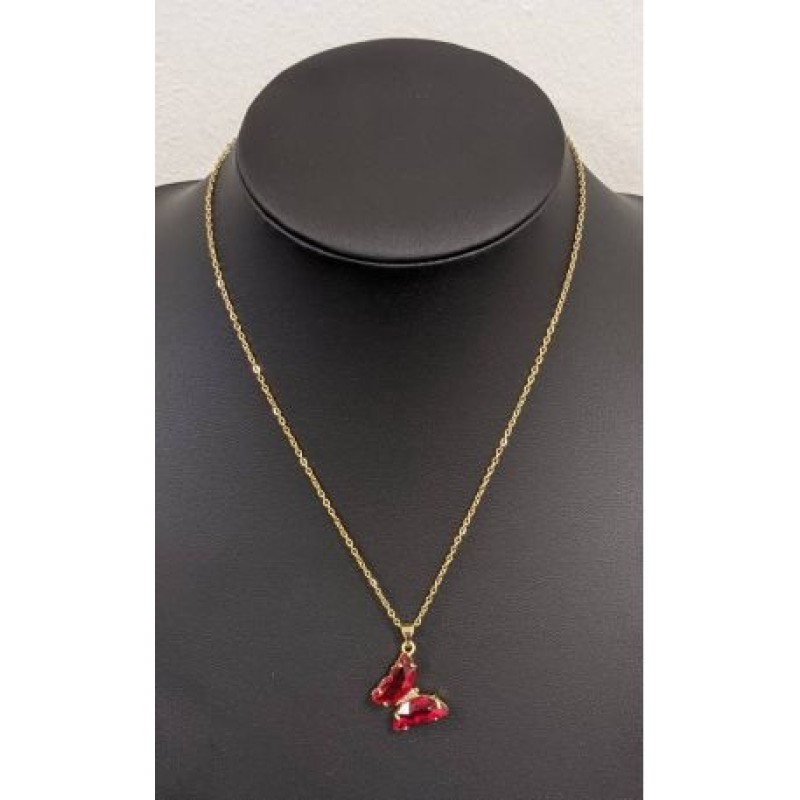 Kostibas 1013-956U, Κολιέ, Μοτίφ, Ατσάλι, Χρυσό/Κόκκινο