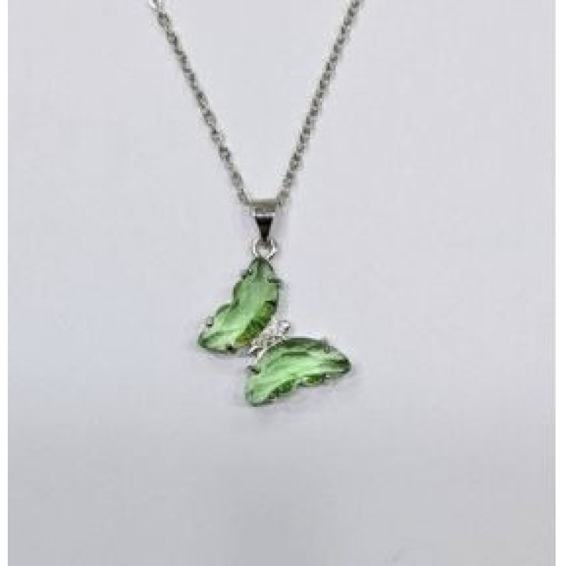 Kostibas 1013-956AP, Κολιέ, Μοτίφ, Ατσάλι, Ασημί/Πράσινο