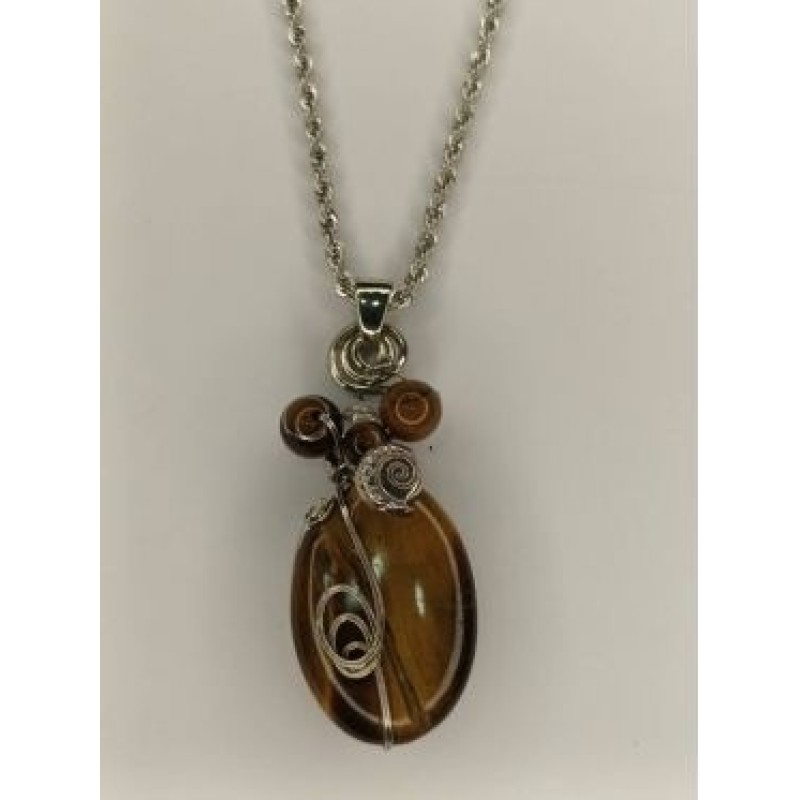 Kostibas 1013-008B, Κολιέ, Μοτίφ, Ατσάλι, Καφέ