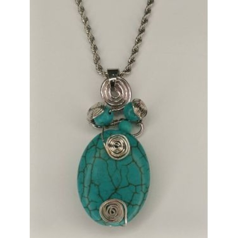 Kostibas 1013-008D, Κολιέ, Μοτίφ, Ατσάλι, Πετρόλ