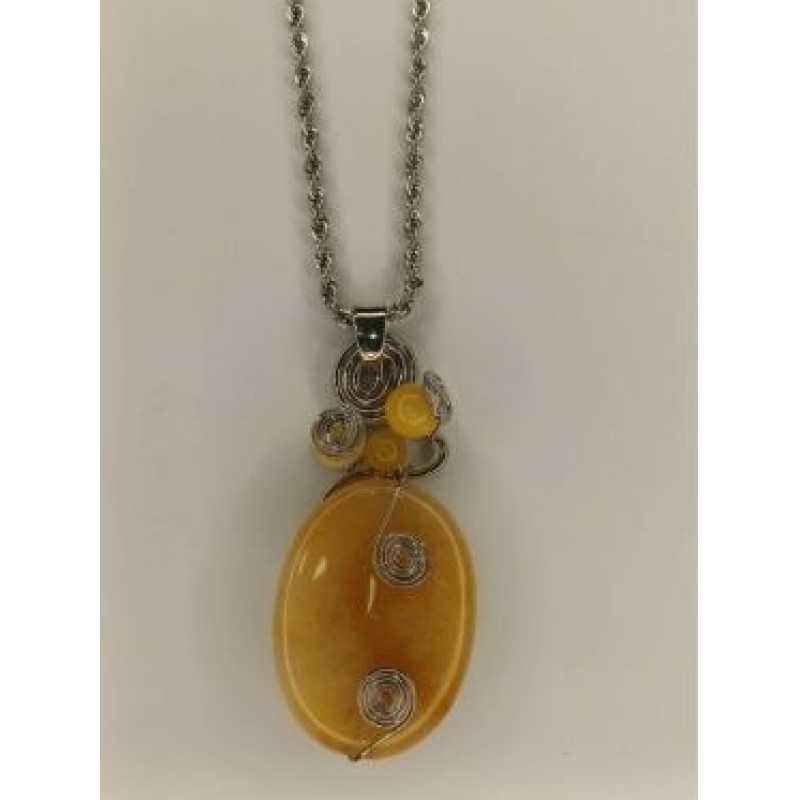 Kostibas 1013-008G, Κολιέ, Μοτίφ, Ατσάλι, Κίτρινο