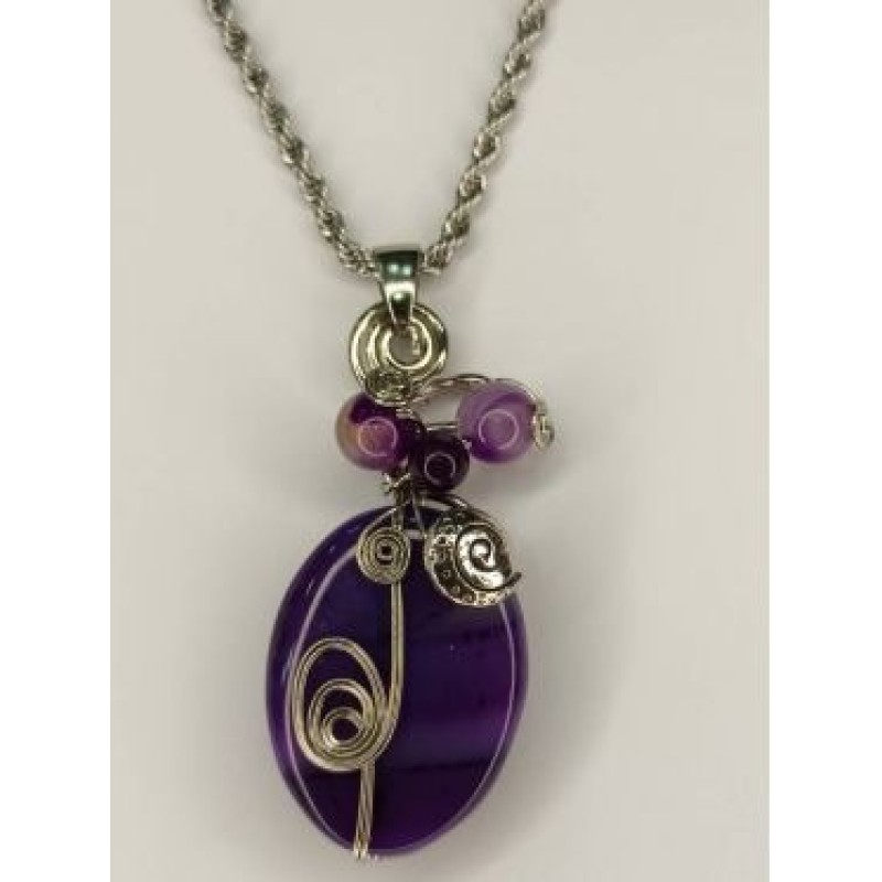 Kostibas 1013-008H, Κολιέ, Μοτίφ, Ατσάλι, Μωβ