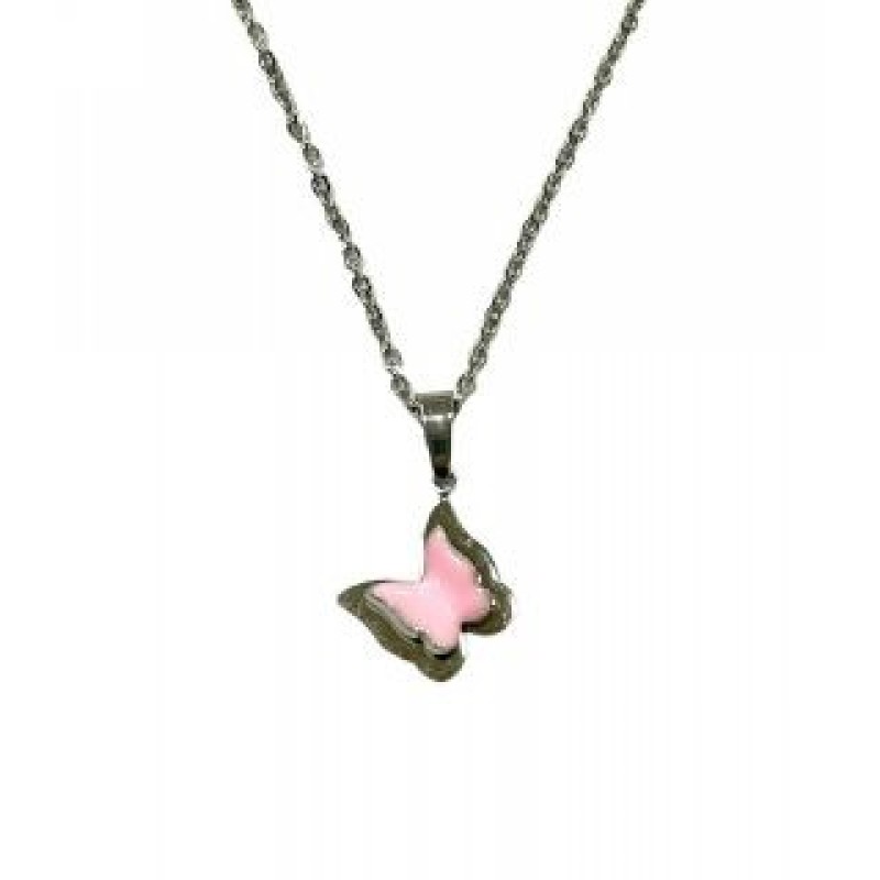 Kostibas 1013-957AR, Κολιέ, Μοτίφ, Ατσάλι, Ασημί/Ροζ