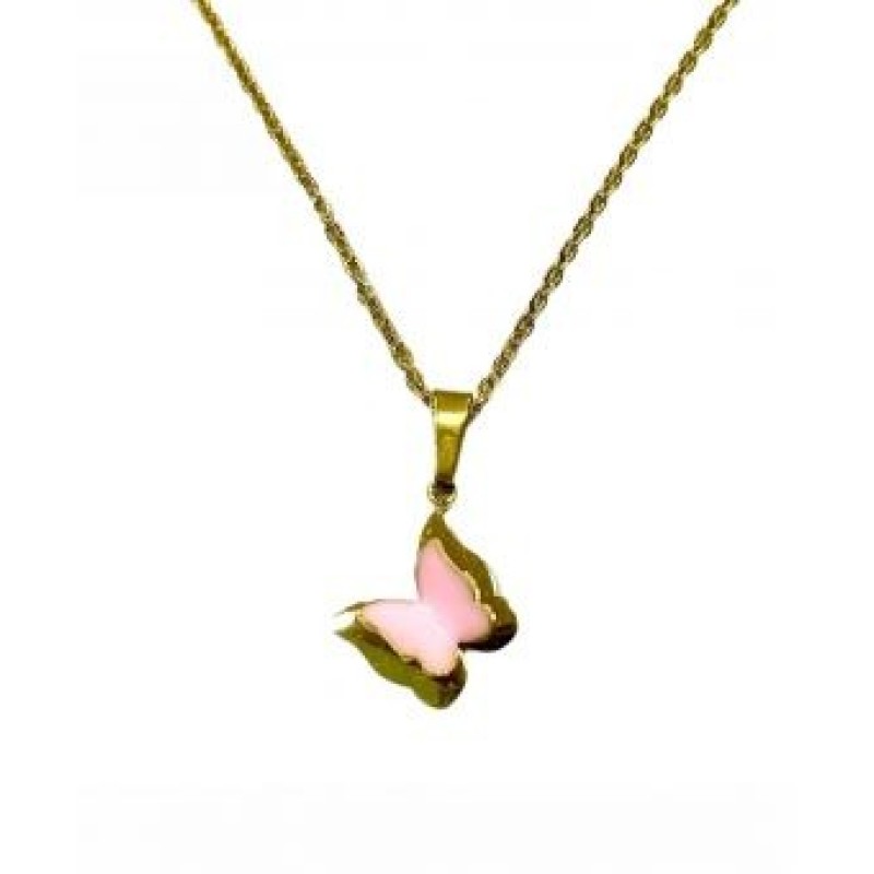 Kostibas 1013-957XR, Κολιέ, Μοτίφ, Ατσάλι, Χρυσό/Ροζ