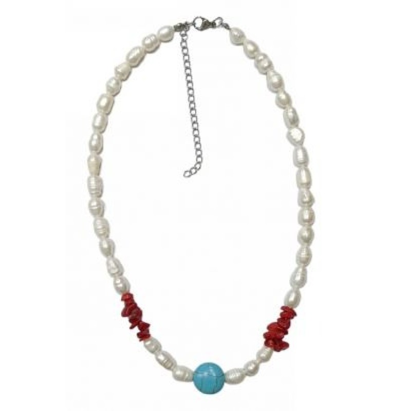 Kostibas 1015-907LD, Κολιέ, Μοτίφ,Σχοινί, Κοχύλι, Λευκό