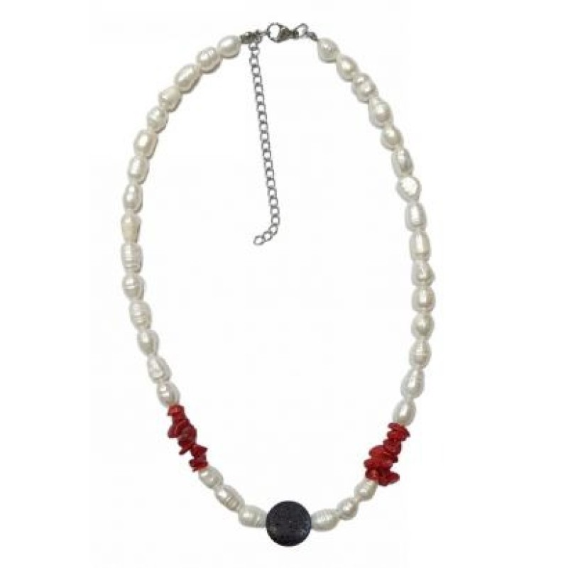 Kostibas 1015-907LA, Κολιέ, Μοτίφ,Σχοινί, Κοχύλι, Λευκό