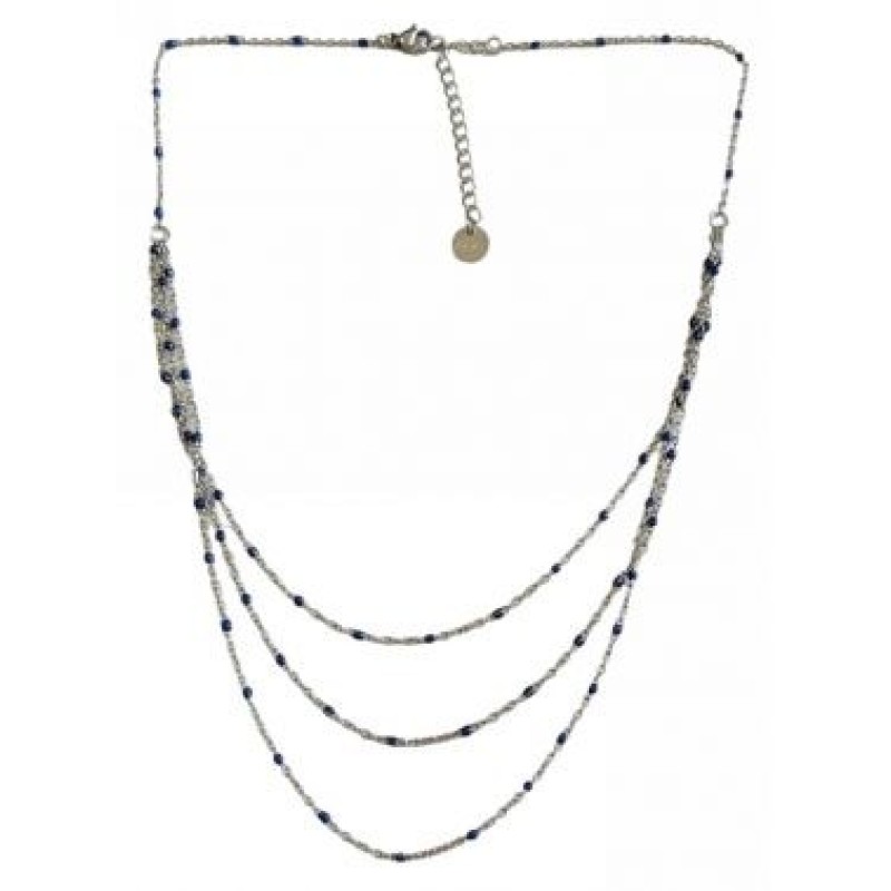 Kostibas 1013-710AB, Κολιέ, Μοτίφ, Ατσάλι, Ασημί/Μπλε