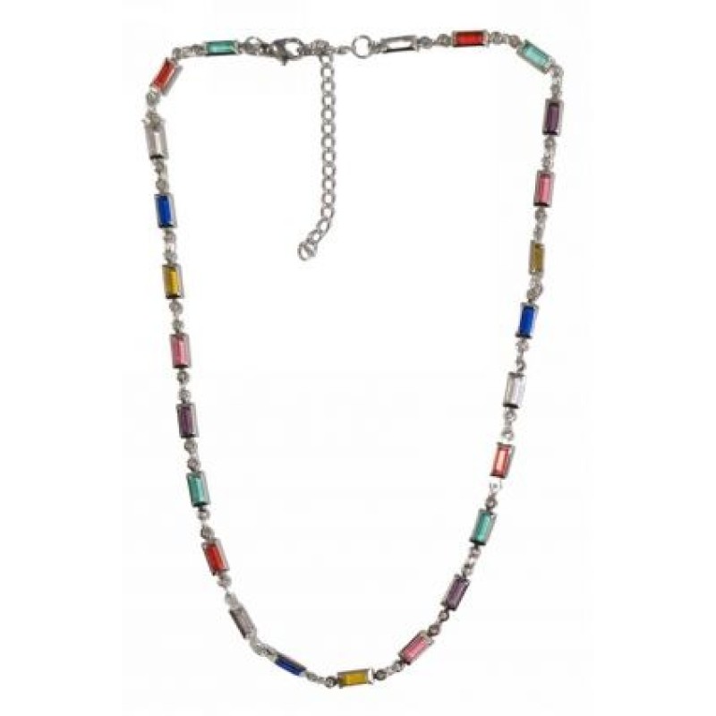 Kostibas 1012-564A, Κολιέ, Μοτίφ, Ατσάλι, Ασημί/Πολύχρωμο