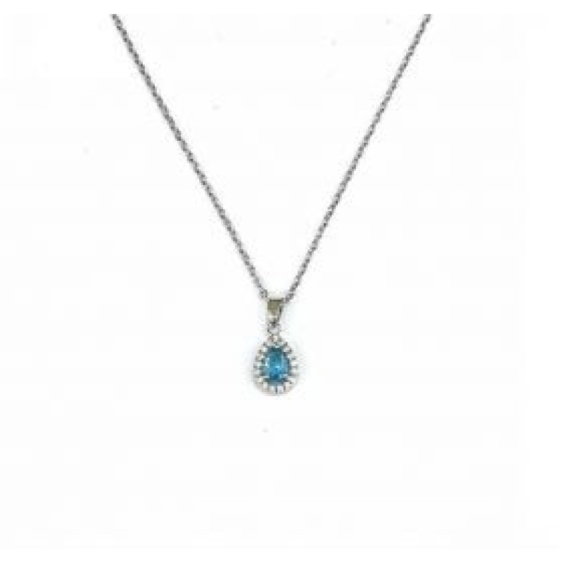 Kostibas 1013-981AC, Κολιέ, Μοτίφ, Ατσάλι, Ασημί/Γαλάζιο