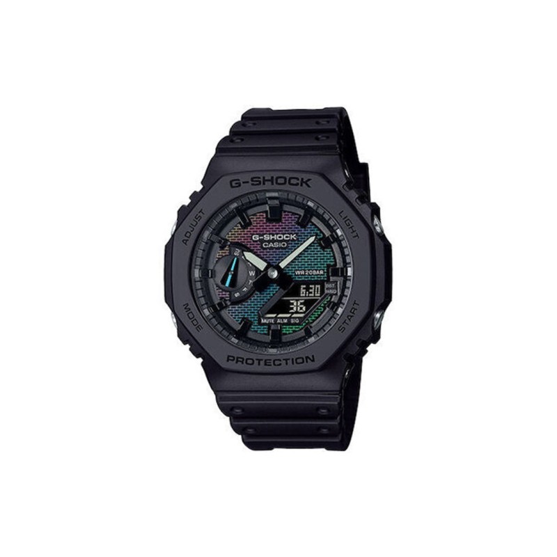 Casio GA-2100RW-1AER, Χρονογράφος, Καουτσούκ, TE, Μαύρο