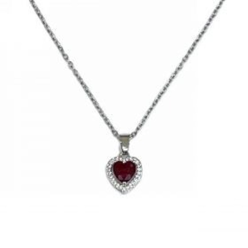 Kostibas 1013-843AU, Κολιέ, Μοτίφ, Ατσάλι, Ασημί/Κόκκινο