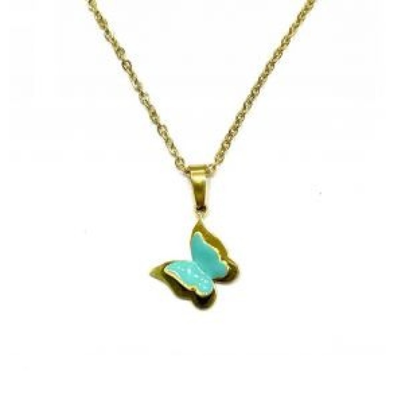 Kostibas 1013-957XP, Κολιέ, Μοτίφ, Ατσάλι, Χρυσό/Πετρόλ