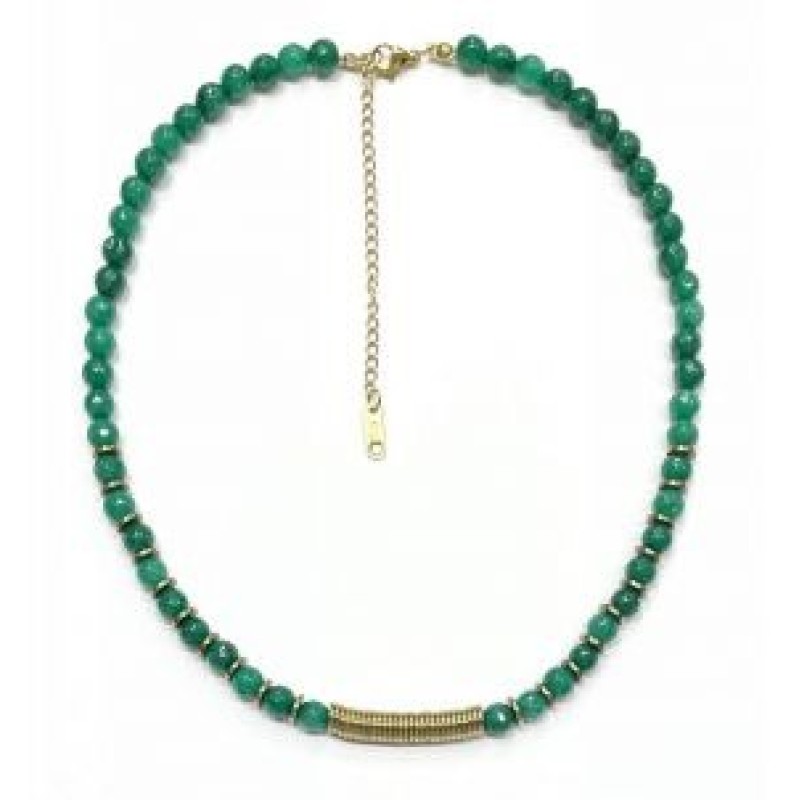 Kostibas 1014-918PX, Κολιέ, Πέτρα, Λάβα, Πράσινο/Χρυσό