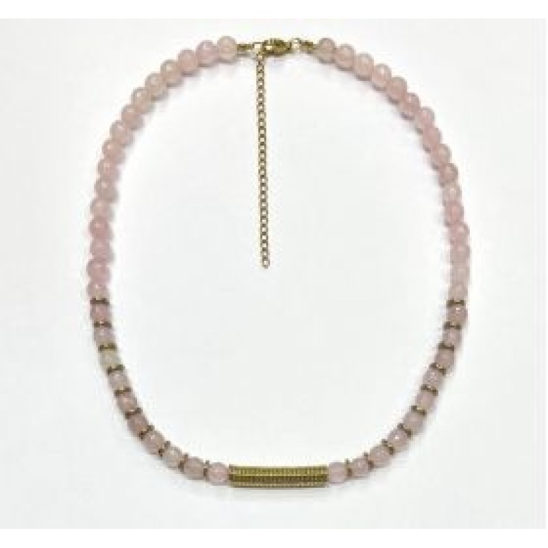 Kostibas 1014-918RX, Κολιέ, Πέτρα, Λάβα, Ροζ/Χρυσό