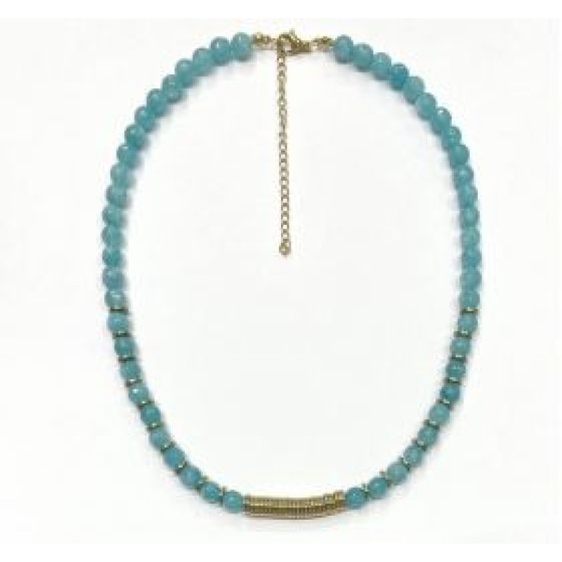 Kostibas 1014-918TX, Κολιέ, Πέτρα, Λάβα, Τιρκουάζ/Χρυσό