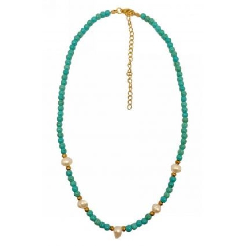 Kostibas 1014-902LD, Κολιέ, Πέτρα, Λάβα, Τιρκουάζ