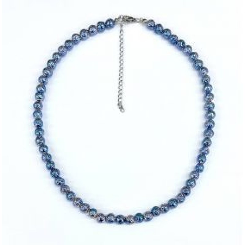 Kostibas 1014-691FC, Κολιέ, Πέτρα, Λάβα, Γαλάζιο