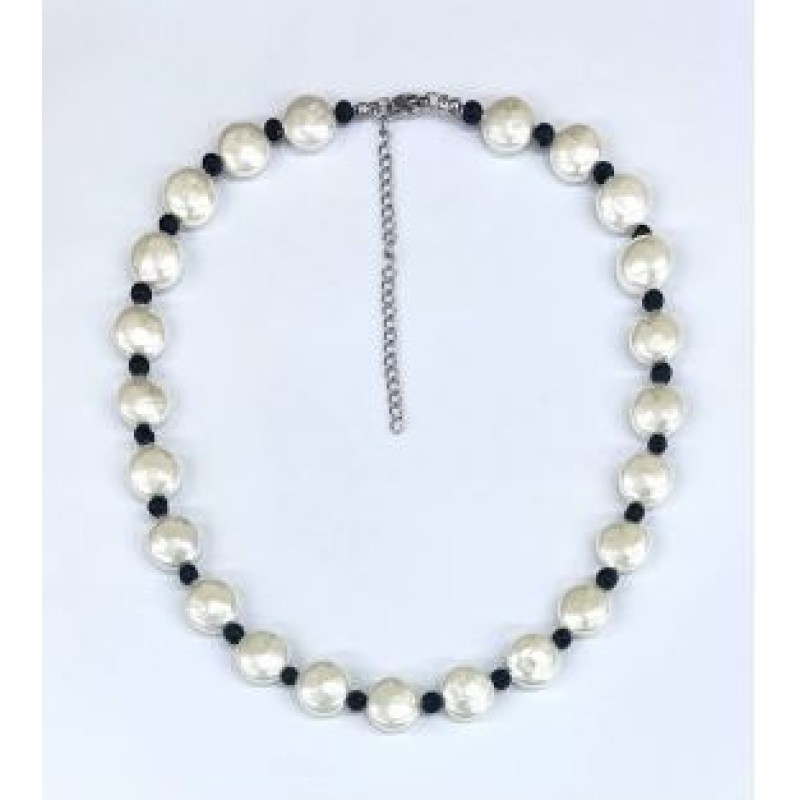 Kostibas 1014-930AL, Κολιέ, Πέτρα, Λάβα, Λευκό