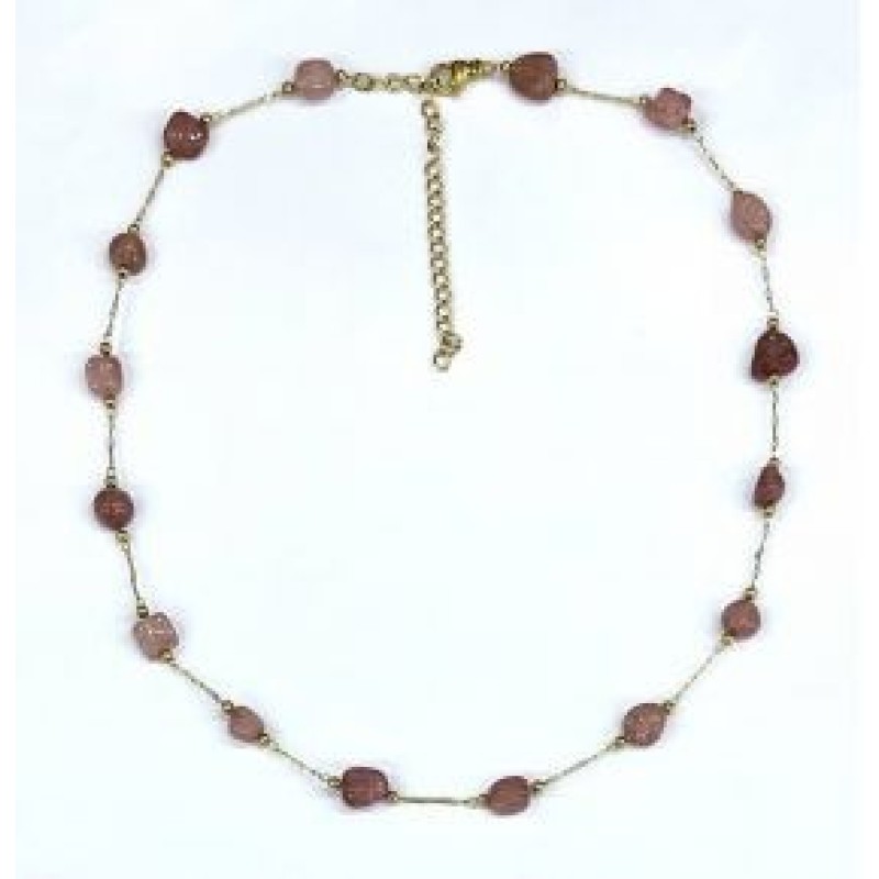 Kostibas 1013-908XR, Κολιέ, Ατσάλι, Πέτρα, Χρυσό/Ροζ